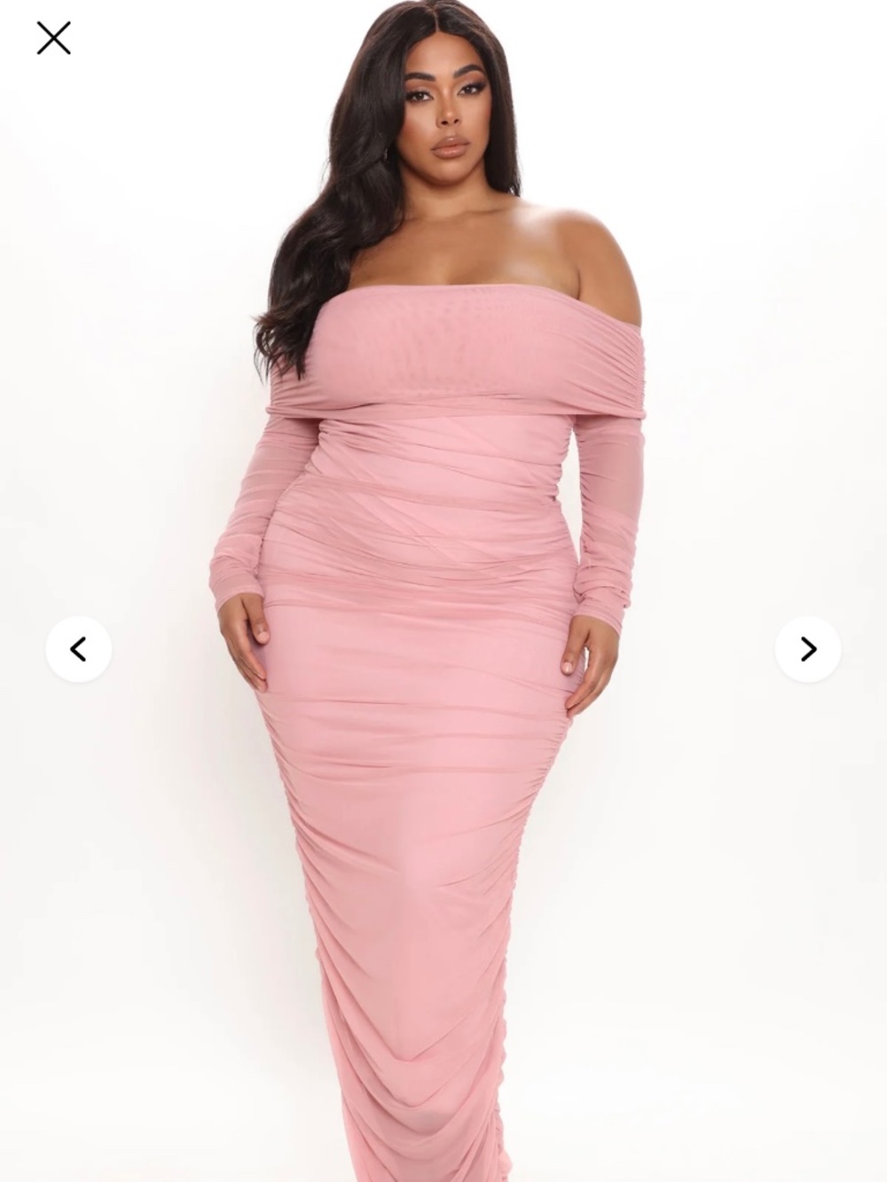 Off the shoulder Pink long dress